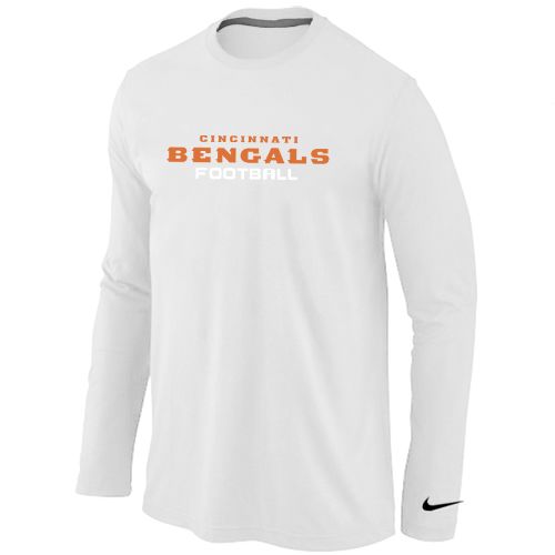 Nike Cincinnati Bengals Authentic Font Long Sleeve NFL T-Shirt - White